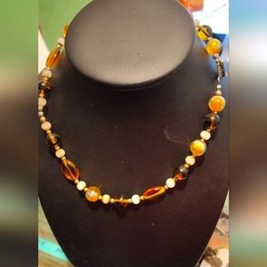 Amber Glass beaded necklace